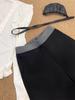 Women's Black Sports Sweatpants - Loose, Straight, Wide-Leg, Floor-Length, Slimming Drape, Spring Casual Wear