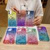 Two-color Gradual Change Glitter Quicksand Three-in-one Suitable for Iphone17 Mobile Phone Case Apple 14pm Anti-drop Hard Case