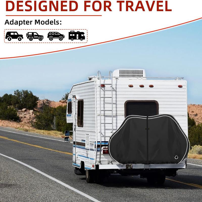 1pc Bike Cover for Transport 1-2 Bikes 600D Windproof Design Outdoor Storage with Reflective Strips & Lock Holes