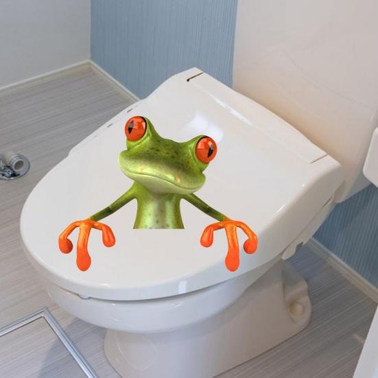 Frog Bathroom Toilet Sticker Waterproof Frosted PVC Material Frog Long-lasting Toilet Decorations Decals