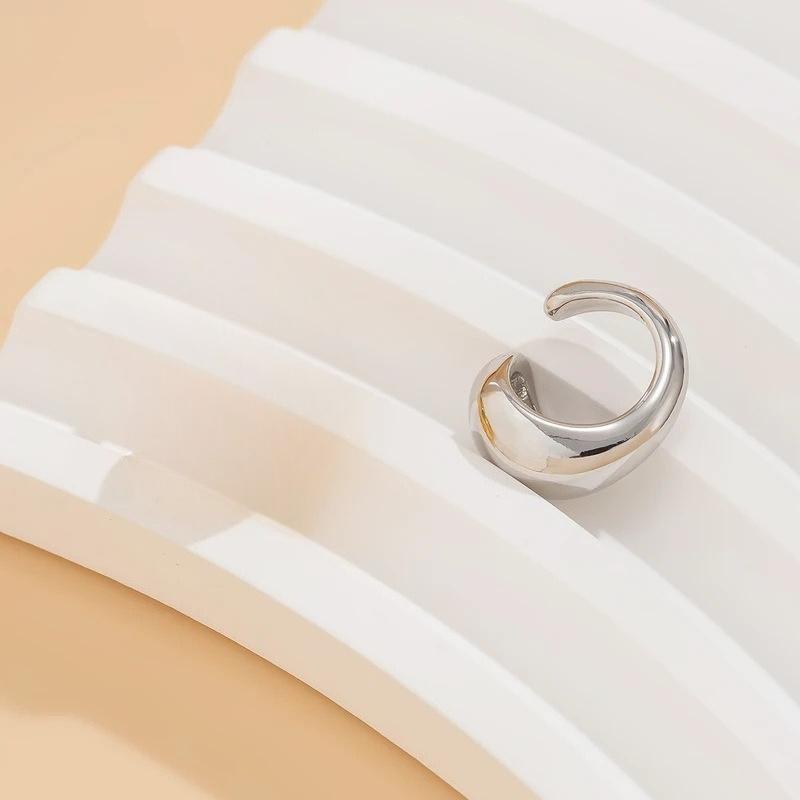 

Punk Personality Smooth Surface Geometric Water Drop C Shape Fake Piercing Clip Earrings Ear Cuffs for Women Trendy Jewelry Gift