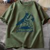 Muster Sportshirt, Lustiges T-Shirt, Gottesanbeter-Print Rundhals Kurzarmshirt, Lässiges Damen Oberteil