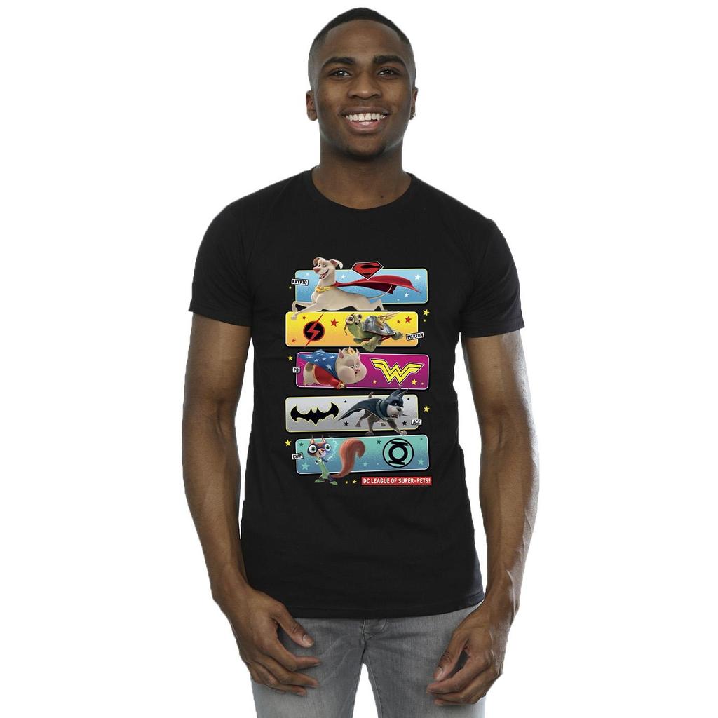DC Comics Mens DC League Of Super-Pets Character Pose T-Shirt