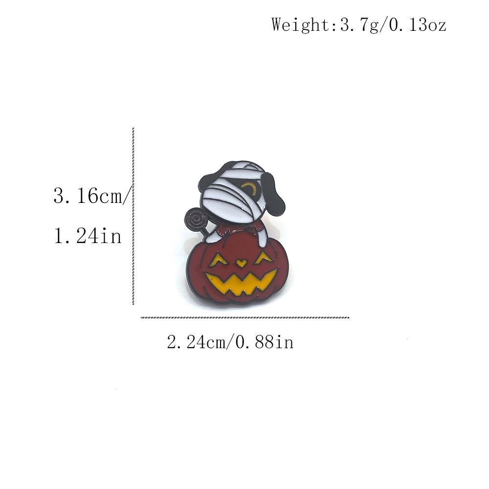 Cartoon Halloween Mummy Pumpkin Puppy Metal Badge Brooch