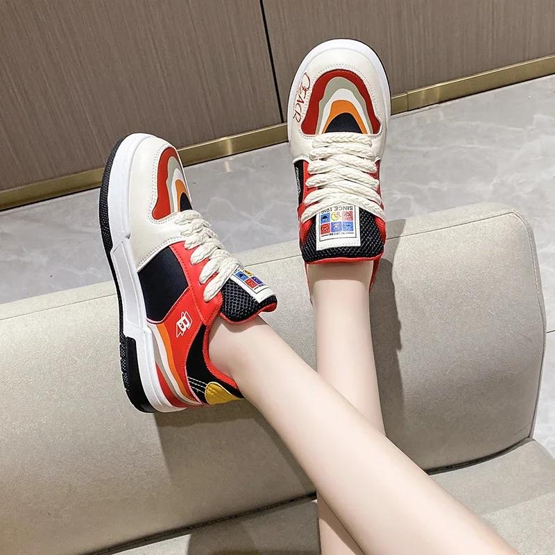 Diseñador de Moda Pato Mandarín Zapatillas de Plataforma para Correr para Mujer Zapatos de Tenis para Mujer Zapatillas Gruesas para Caminar Zapatos Casuales Vulcanizados