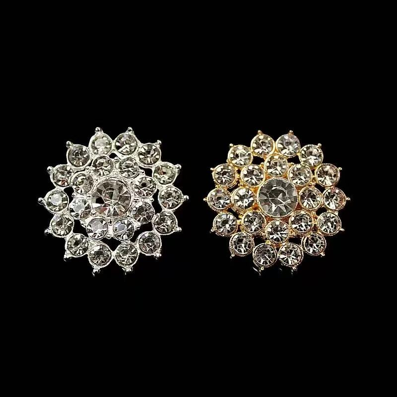10pcs New Sunflower Round Diamond Metal Buttons for Clothing Women Shirt Cardigan Decorative Sewing Accessory