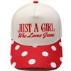 JUST A GIRL Truck Driver Hat Embroidery Color Matching Baseball Cap Men's and Women's Casual Outdoor Sun Hat