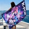 K-POP Theme Microfiber Beach Towel, Lightweight Absorbent Towel for Outdoor Travel Camping