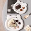 Simple Creative Plate Little Bear Design Plate Modern Solid Color Ceramic Dinner Plates Breakfast Plates Afternoon Tea Tableware