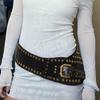 Retro Punk-stil perlebelte med uregelmessige maljer - Hot Girl Trend All-Match hult bredt belte