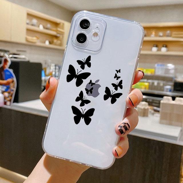 

Чехол с цветочным принтом в виде сердца для iPhone 14 11 12 Pro 13 Pro Max XR XS X 6s 7 8 Plus SE 2020 13 Mini, роскошный противоударный прозрачный чехол iPhone 14 Pro Max