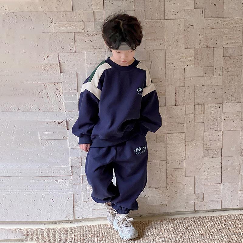 Herbstoutfit für Jungen, Kinderbekleidung, Neuer Stil, Kinder Herbst-Hoodie im Westernstil, Zweiteiliges Set, Jungen Frühlings- und Herbstbekleidung