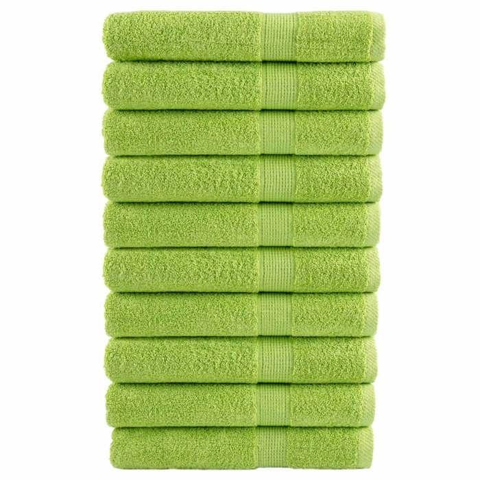 VidaXL Serviettes de Qualité Supérieure 10 pcs, Serviettes de Douche, Draps de Bain, Serviettes d'Invité de Toilette, Vert 137511