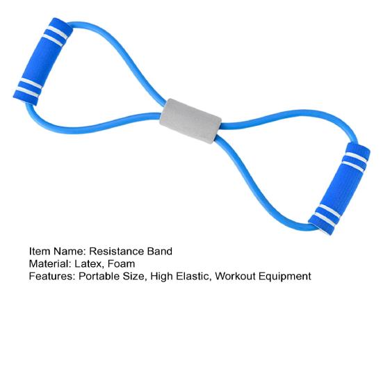 Figure 8 Fitness Resistance Band with Anti-slip Handle Portable Men Women Arm Shoulder Stretch Strength Training Exercise Elastic Strap Tension Rope