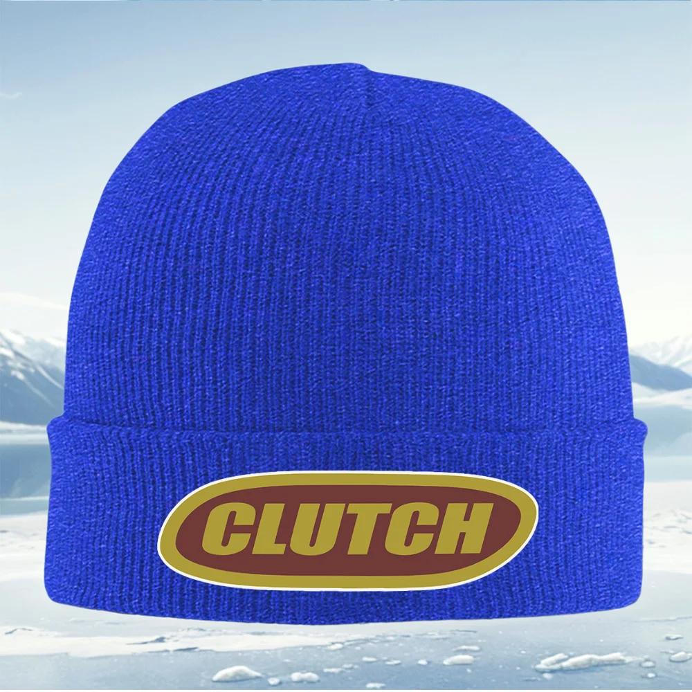 CLUTCH Text Logo Design Oval Shape Unisex Women Unisex Knitted Hat Beanie Pullover Cap Winter Thermal Warm Christmas Outdoor Cyclin