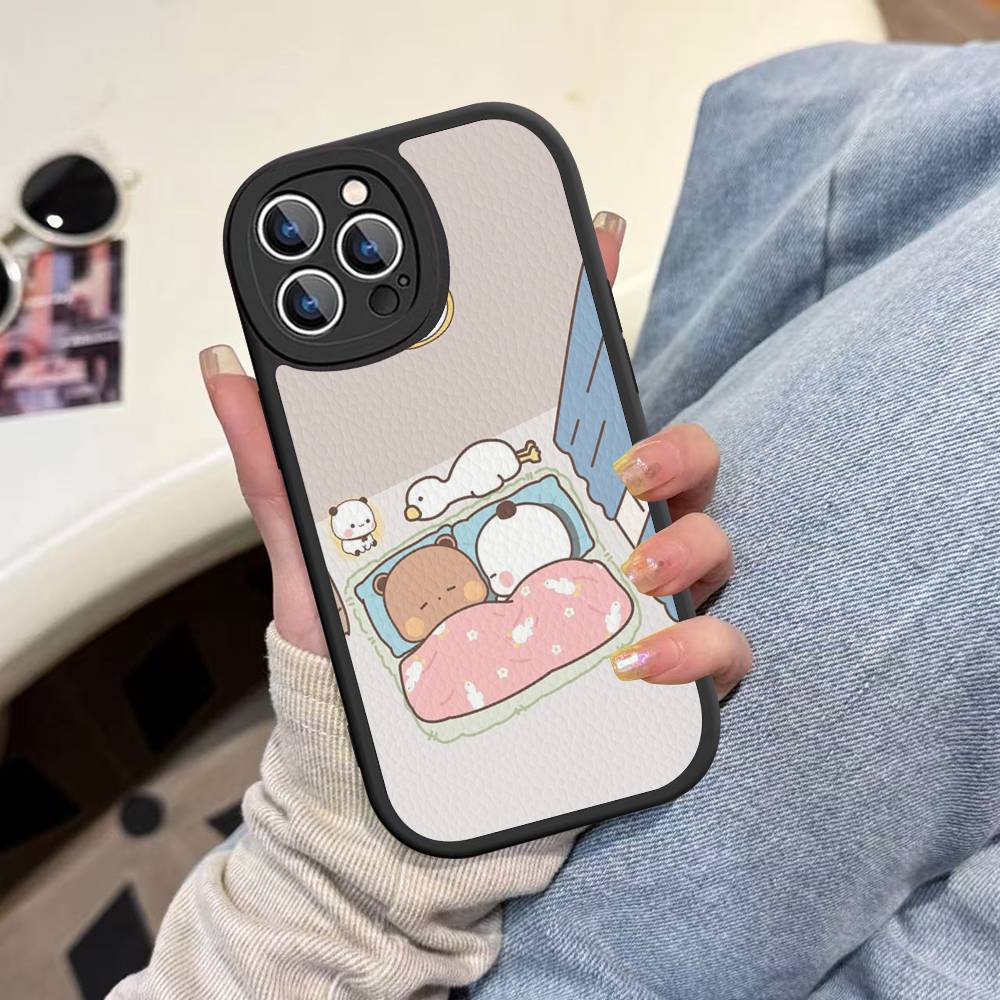 BuBu And DuDu Phone Case For IPhone 16 15 14 11 12 13 Pro Max Plus Back Leather Shell