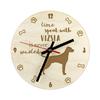 Vizsla I - Clock with Dog, Wooden Clock with Engraving, Personalised Clock by