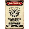 Animal Family Warning Poster On the Wall, Metal Plaque