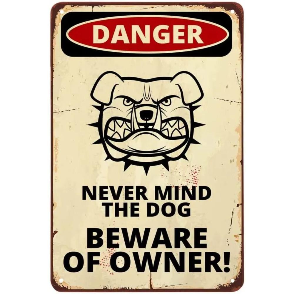 Animal Family Warning Poster On the Wall, Metal Plaque