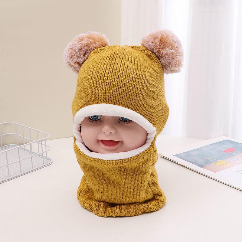 Children’s Fleece-Lined Knit Hat and Scarf with Ear Protection for Winter