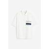 H M Loose Fit Pocket Detail sHirt wHite 1178844001