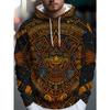 Men's trendy street hooded sweatshirt with printed design, featuring a hood strap. Suitable for daily outings and casual gatherings.
