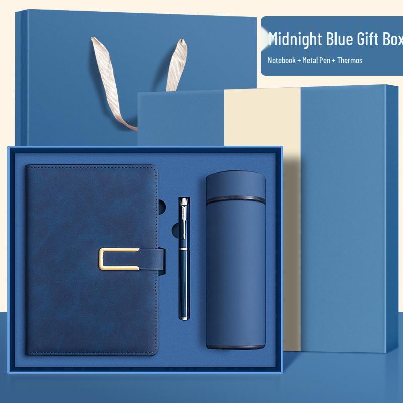 Custom Logo A5 Leather Notebook with Buckle - Thick, Soft, Business Stationery In a Gift Box Souvenir