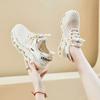 Step on Shit Breathable Mesh Sneakers Women's Summer New Mesh Hollow White Shoes Soft Sole Running Shoes