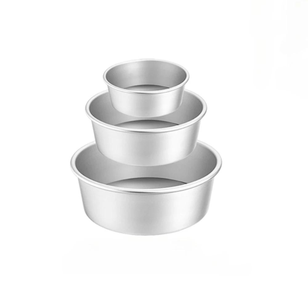 3Pcs/Set Removable Bottom Round Baking Tray Set Round Aluminum Cake Pan Cheesecake Pans Cake Accessories