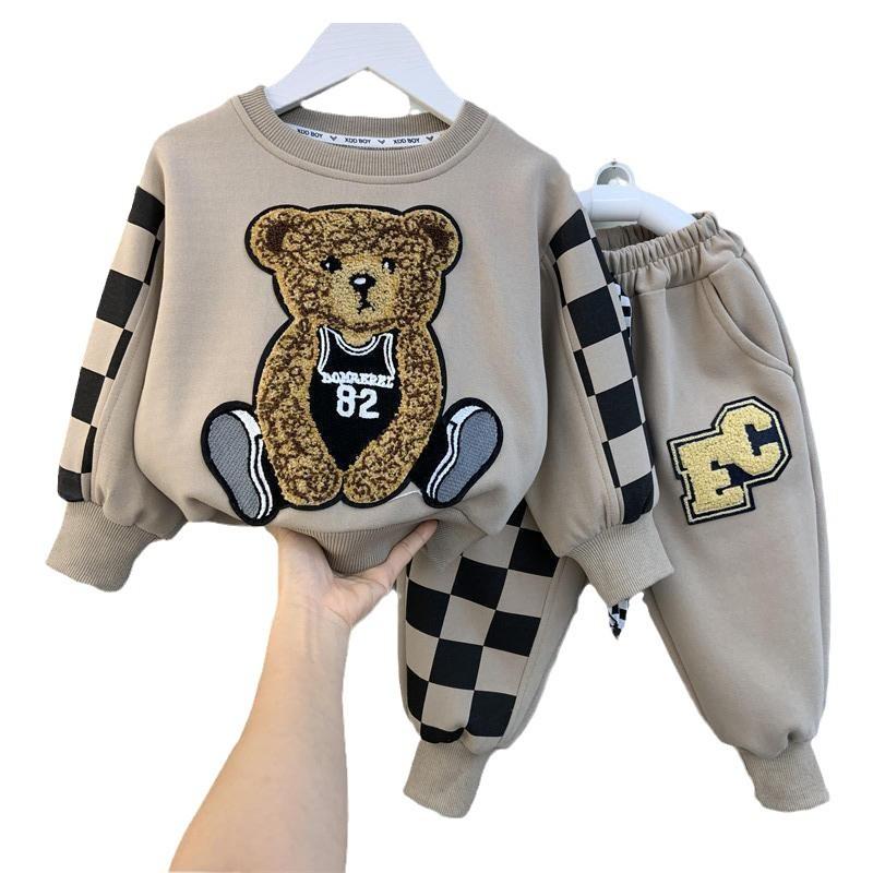 Boys' Outfit New Fashionable Baby Spring and Autumn Korean Style Sweatshirt Children's Internet Celebrity Cool Bear Children's Clothing