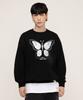 Graver [Unisex] White Butterfly Sweatshirt_Black