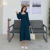 Knitted white dress waist coffee break beautiful high sense party party dress autumn