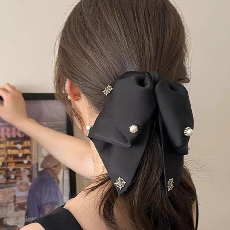 Fashion Hair Clip Bows Detailing Secure Spring Clamp Hair Decoration For Workouts Office Or Casual Outings