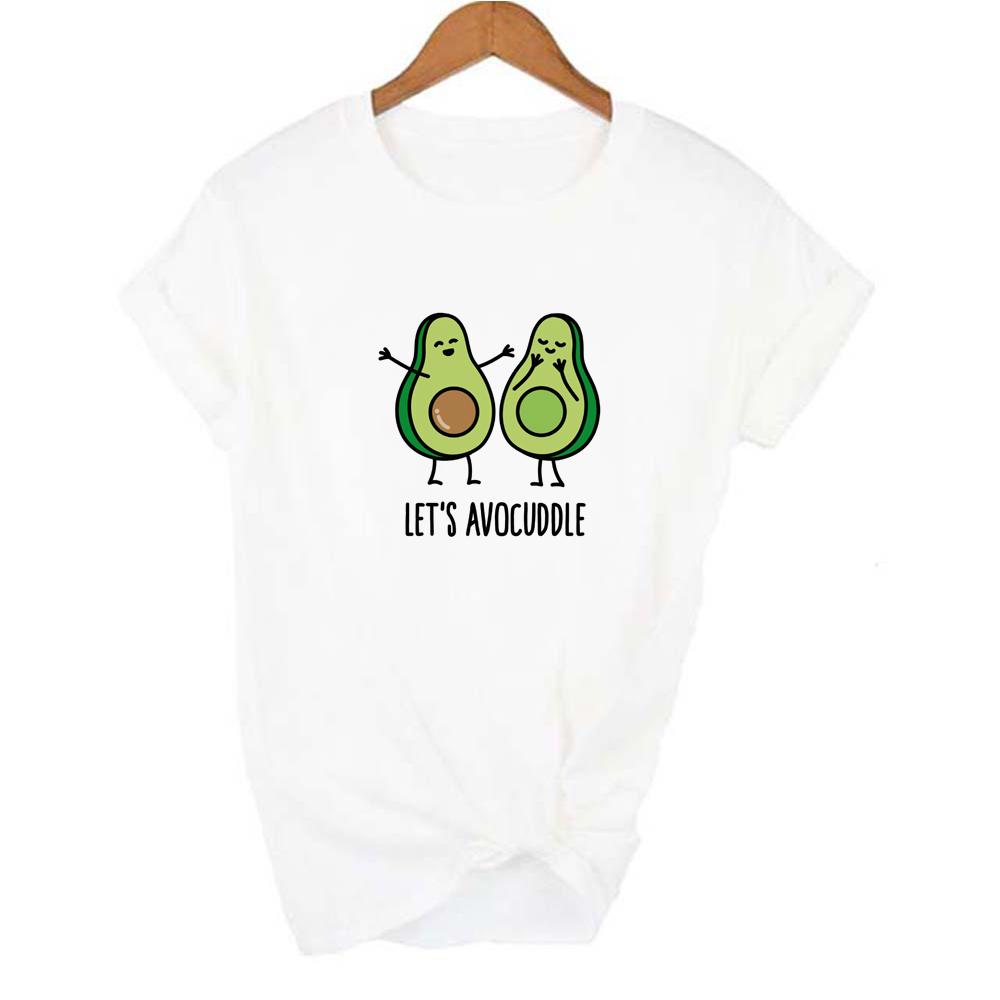 Avocado Women Short Sleeve T Shirt Casual Cartoon Kawaii Graphic Tops Female Harajuku Tee Summer