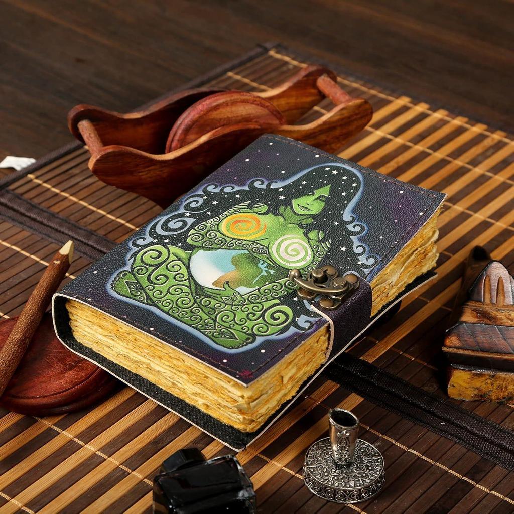 Vintage kožený deník Mother Goddess Journal For Men Women Traveling Sketchbook