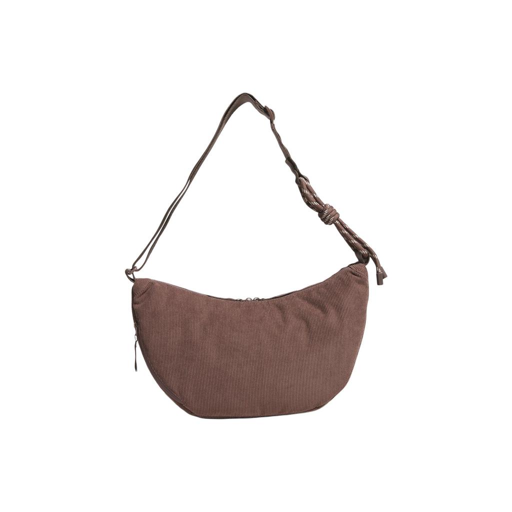 Adidas Corduroy 3D Embroidered Adjustable Shoulder Strap Crossbody Bag Women bags Earth-Brown KE6636