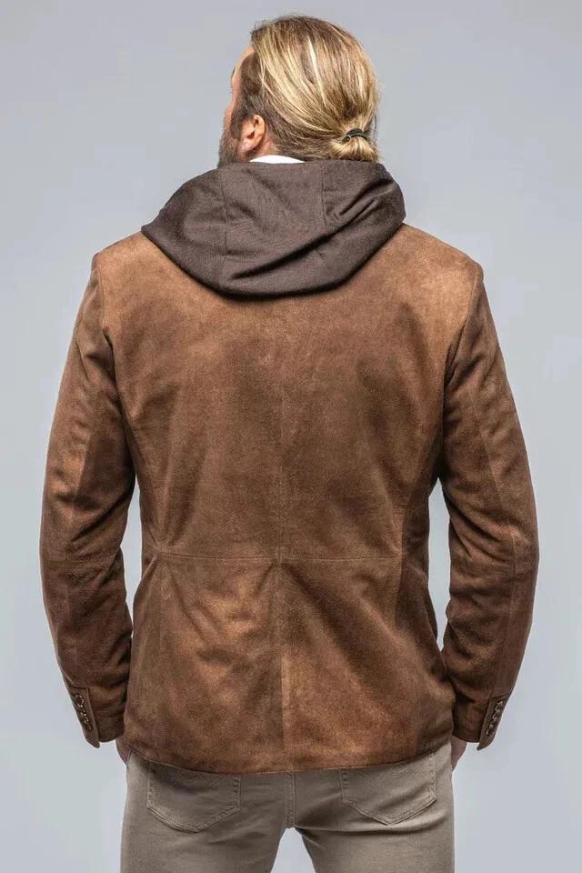 Soft Suede Lambskin Casual Formal Men Brown Leather Blazer Handmade Fashionable