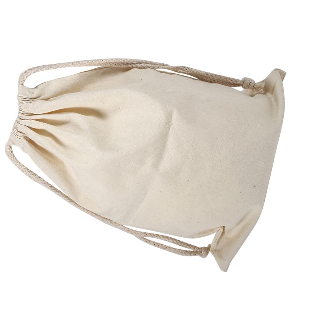 Household Plain Cotton Drawstring Storage Laundry Sack Stuff Bag for Travel Home Use 22 * 28CM