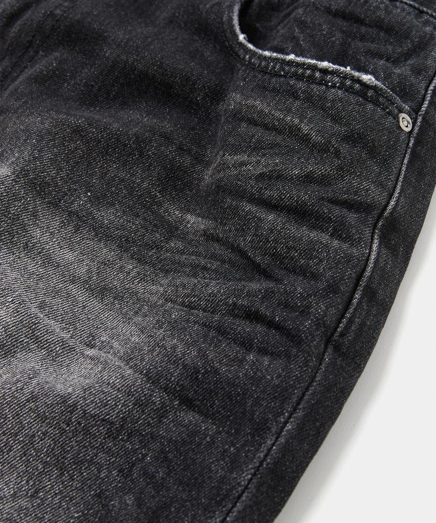 Laikeueomojeu Washed Damaged Embossed Flare Denim Pants_Black