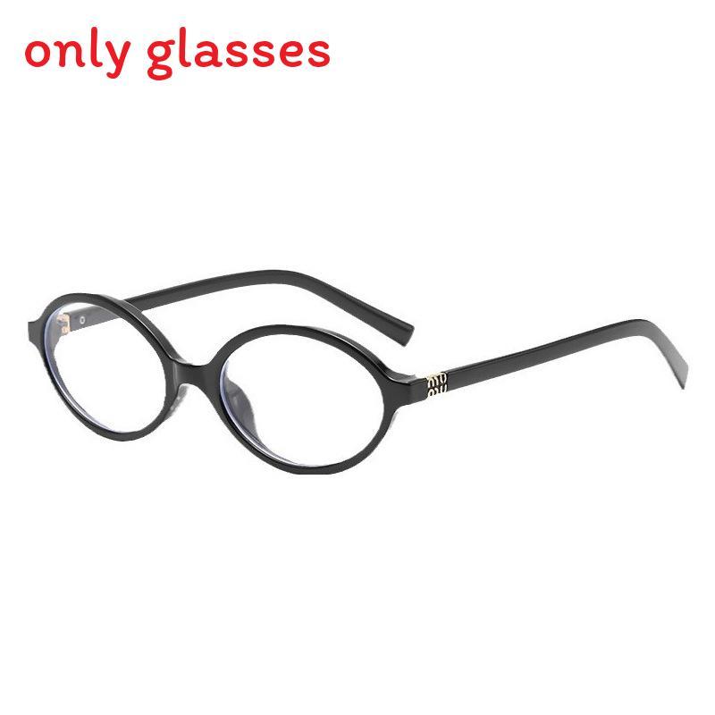 

Retro Korean Style Oval Glasses With Blue Light Blocking For Women Small Face Face Shield Eyewear Style 1