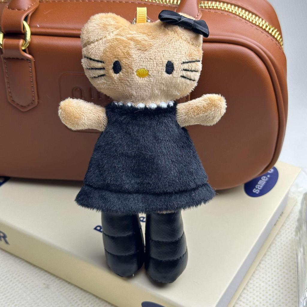 Hello Kitty Black Leather Long-Legged Plush Pendant Toy