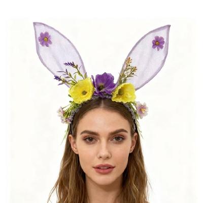 Festival Rabbit Ears Hair Band Soft Mesh Plastic Holiday Theme Hair Decoration Comfortable Wear for Children Adults