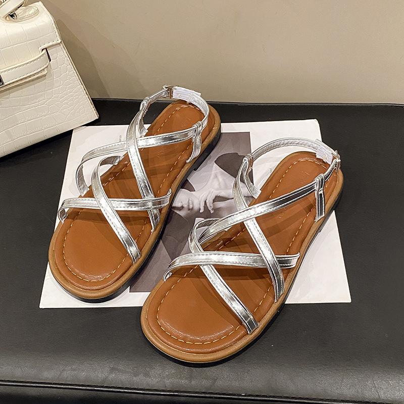 Mori Roman Woven Sandals Women's Summer New Wear Soft-soled Sandals Women's Not Tired Feet Casual Beach Sandals