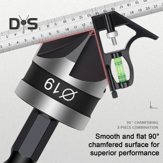 3Pcs Five Edge Chamfering Cutter Chamfering Tool Stainless Steel Single Edge 90 Degree Reaming Drill Taper Screw Countersunk Hole Cutter Deburring