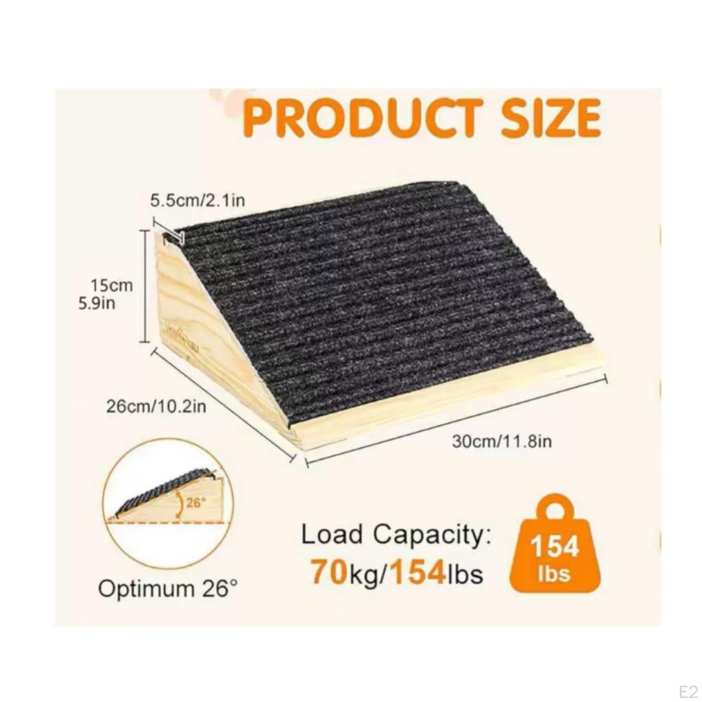 Pet Ramp Incline rampShaped Wooden HeavyDuty for Senior Pets, Young Dogs, Stairs, Home