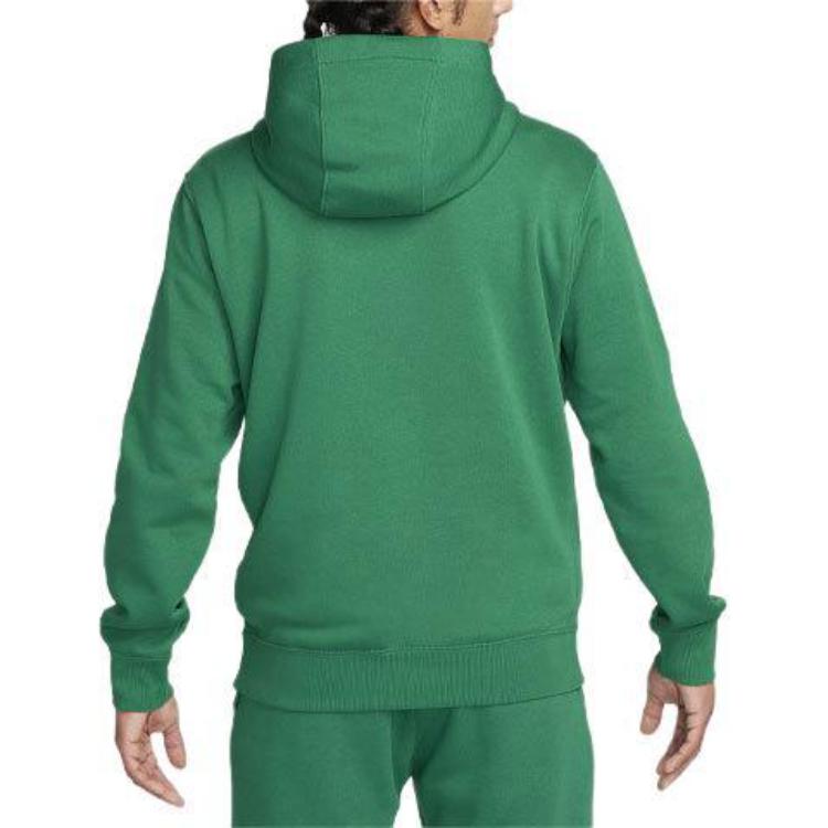 Nike Club Fleece Logo Print Drawstring Hoodie Men Hoodies Green FN2634-365