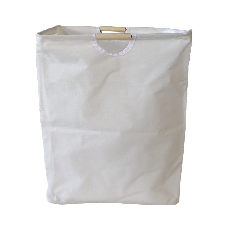 Foldable Fabric Dirty Clothes Basket Household Folding Portable Laundry Basket Bathroom Waterproof Storage Basket Wooden Handle