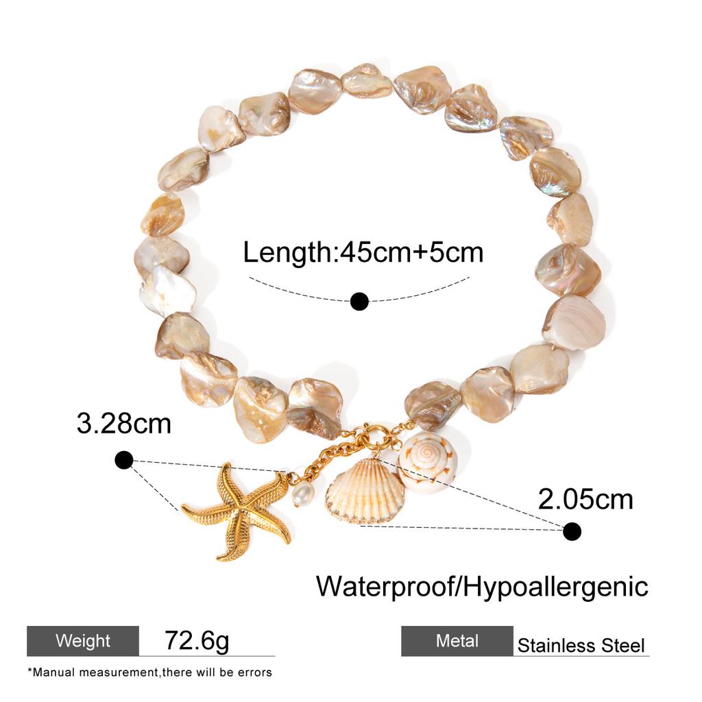 Yori Minimalist Stainless Steel Pearl Conch Shell Starfish Drop Bracelet for Women Rust Proof Distinctive Jewelry 2025