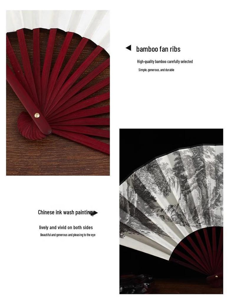 Durable Tear-Resistant Chinese Style Folding Fan - Portable for Summer, Dance, and Student Prizes.