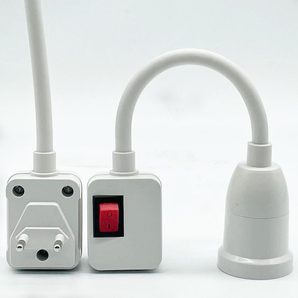 1-teiliger Lampenfassungsadapter mit Schalter, flexibler Lampenfassungskonverter zur Verlängerung des Halses, geeignet für Nachtlicht, Nachttischlampe, Wandlampensockel